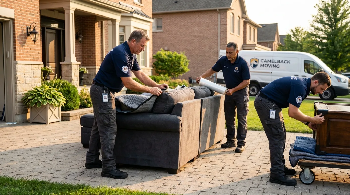 Large estate moving crew wrapping furniture in Monticello, FL